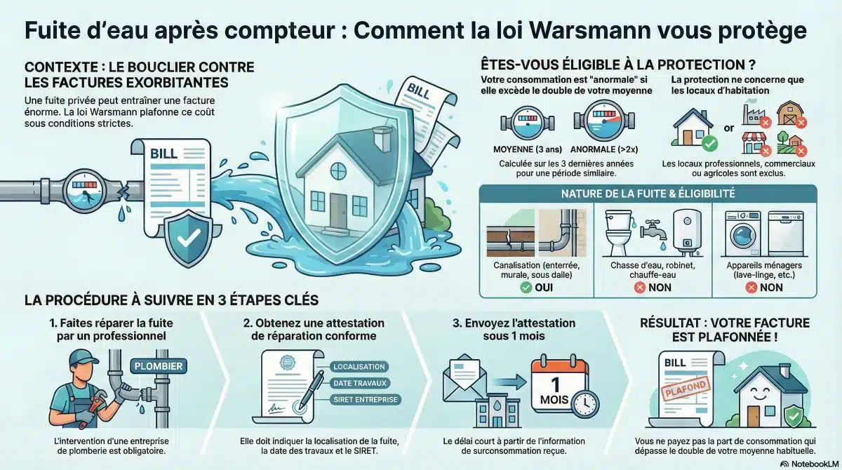 fuite d'eau après compteur qui paie ?